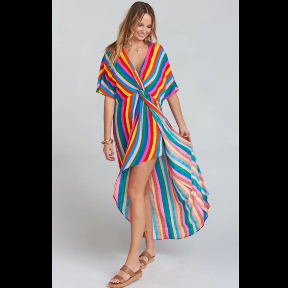 Show me your Mumu rainbow faux wrap dress